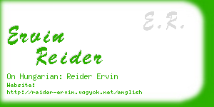 ervin reider business card